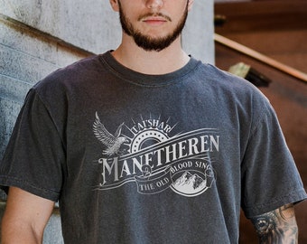 Tai'Shar Manetheren Men's Women's Unisex Shirt Vintage Wash Time Wheel Comfort Colors Tee