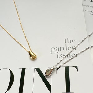 Dainty 925 Sterling Silver Small Fresh Water Drop Necklace, Elegant Teardrop Necklace, Simple, Daily, Minimalism, Geometric Pendant, Gift