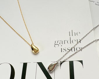 Dainty 925 Sterling Silver Small Fresh Water Drop Necklace, Elegant Teardrop Necklace, Simple, Daily, Minimalism, Geometric Pendant, Gift