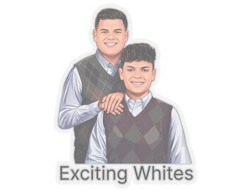 Exciting Whites Cooper Dejean x Reed Blankenship Step Brothers Kiss-Cut Stickers