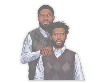 Pegatinas troqueladas de Paul George x Joel Embiid 76ers Sixers Philadelphia Philly Maxey