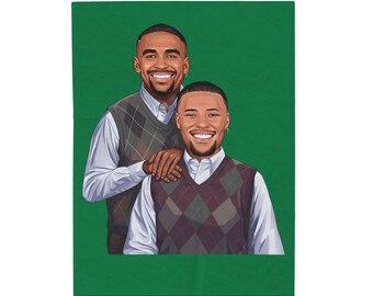 Jalen Hurts x Saquon Barkley Velveteen Plush Blanket Philadelphia super bowl