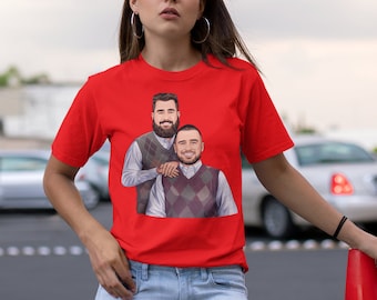 Travis & Jason Kelce Shirt: Chiefs Eagles Brothers Unisex Tee