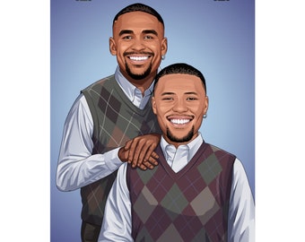 Jalen Hurts x Saquon Barkley Matte Vertical Posters Step Brothers Brotherly Love Philadelphia Eagles