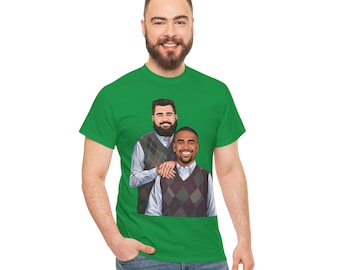 Jason Kelce & Jalen Hurts Step Brothers T-Shirt: Brotherly Shove Philadelphia Eagles