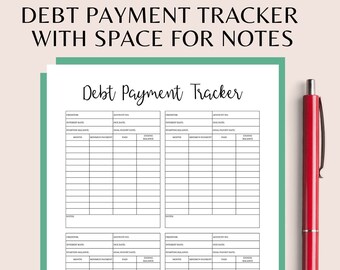 Debt Payoff Tracker Printable, Debt Snowball Planner, Debt Payoff, Credit Card Tracker, Instant Download PDF Half Letter/Letter Size/A4/A5