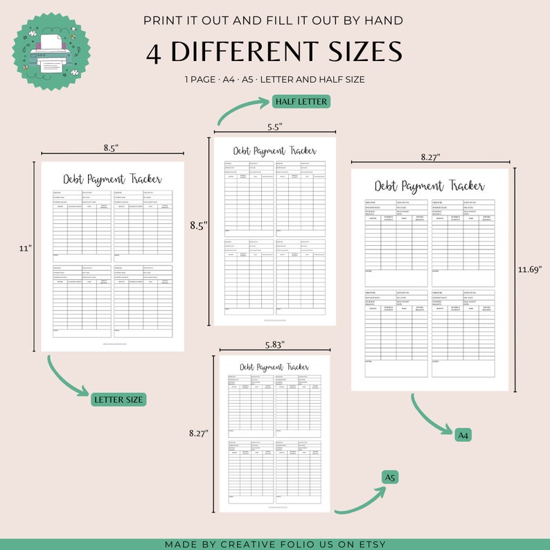 Debt Payoff Tracker Printable, Debt Snowball Planner, Debt Payoff ...
