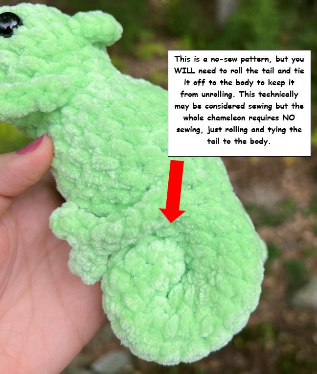 Crochet Pattern: Queso the No-Sew Pocket Chameleon