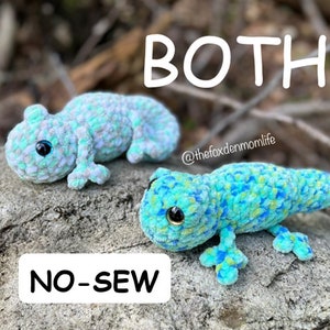 CROCHET PATTERN: BOTH No-Sew Pocket Gecko and Pocket Chameleon