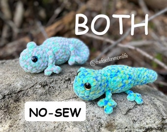 CROCHET PATTERN: BOTH No-Sew Pocket Gecko and Pocket Chameleon