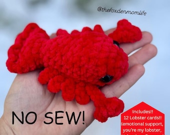 CROCHET PATTERN: No Sew Lobster (Emotional Support/Pocket Lobster)