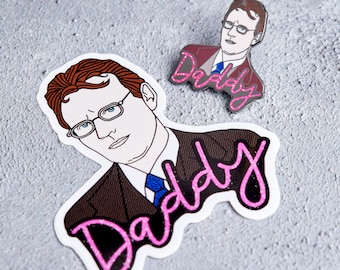 Daddy Giles Enamel Pin & Vinyl Sticker Set | Badge | Buffy the Vampire Slayer | Sunnydale | BtVS | Librarian | Willow | Xander | Slay