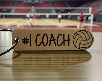 Volleyball Bag Tag | #1 Coach Keychain | Custom Volleyball  Gift for Coach | Volleyball Coach Appreciation | Engraved Volleyball Bag Tag