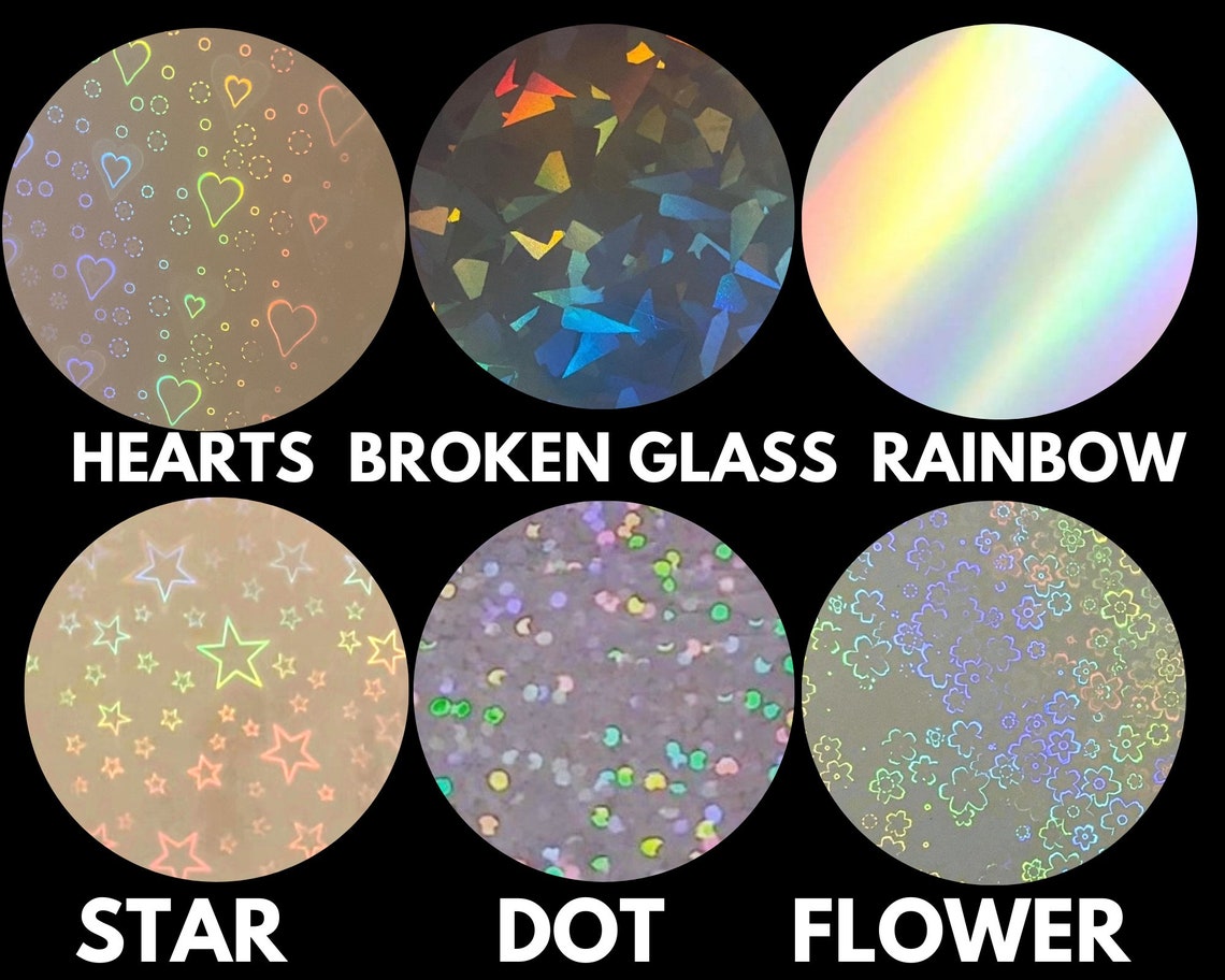 Holographic Self Adhesive Sticker Sheets A4 Size in Broken - Etsy