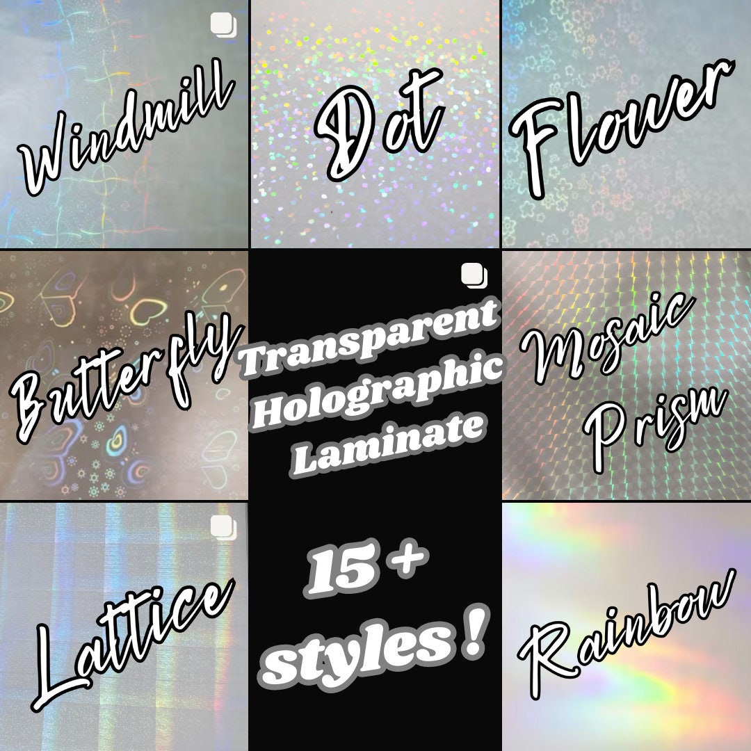 TRANSPARENT Stickers, HOLOGRAPHIC Overlay, Laminate SHEETS, Minimalist  Self-adhesive Various Varieties Trendy A4 Sheets Smooth Surface Decal 
