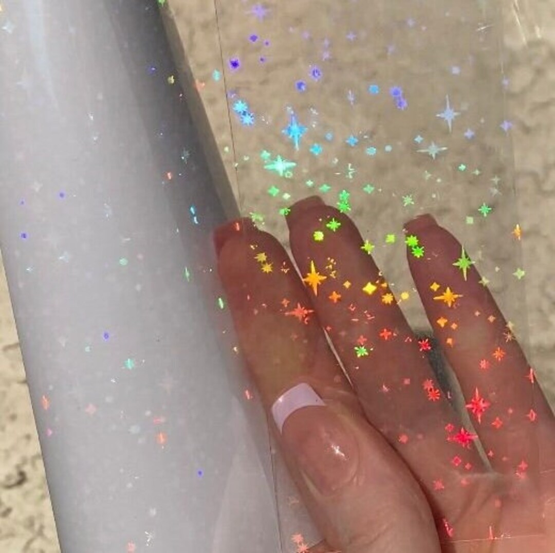 20 Sheets Broken Glass Holographic Sticker Paper A4 Size Rainbow Laminating  Film Holographic Self-Adhesive Laminted Film