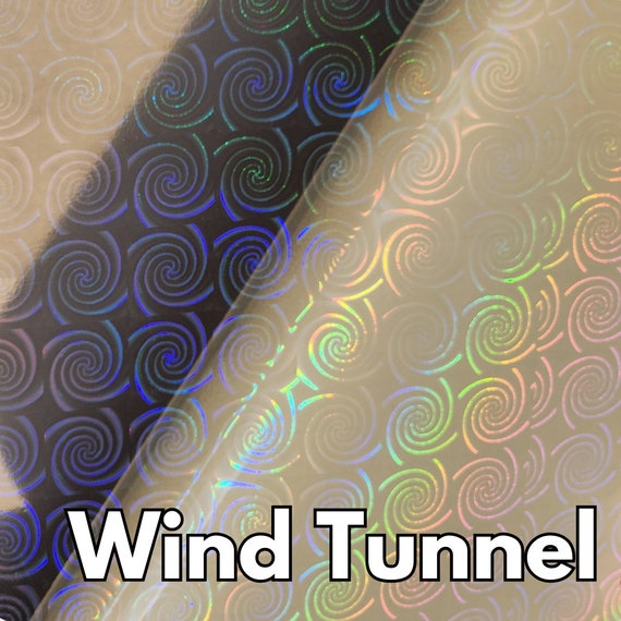 Transparent holographic sticker sheets - WIND TUNNEL pattern holographic cold lamination film art shop supplies makers and diy artists