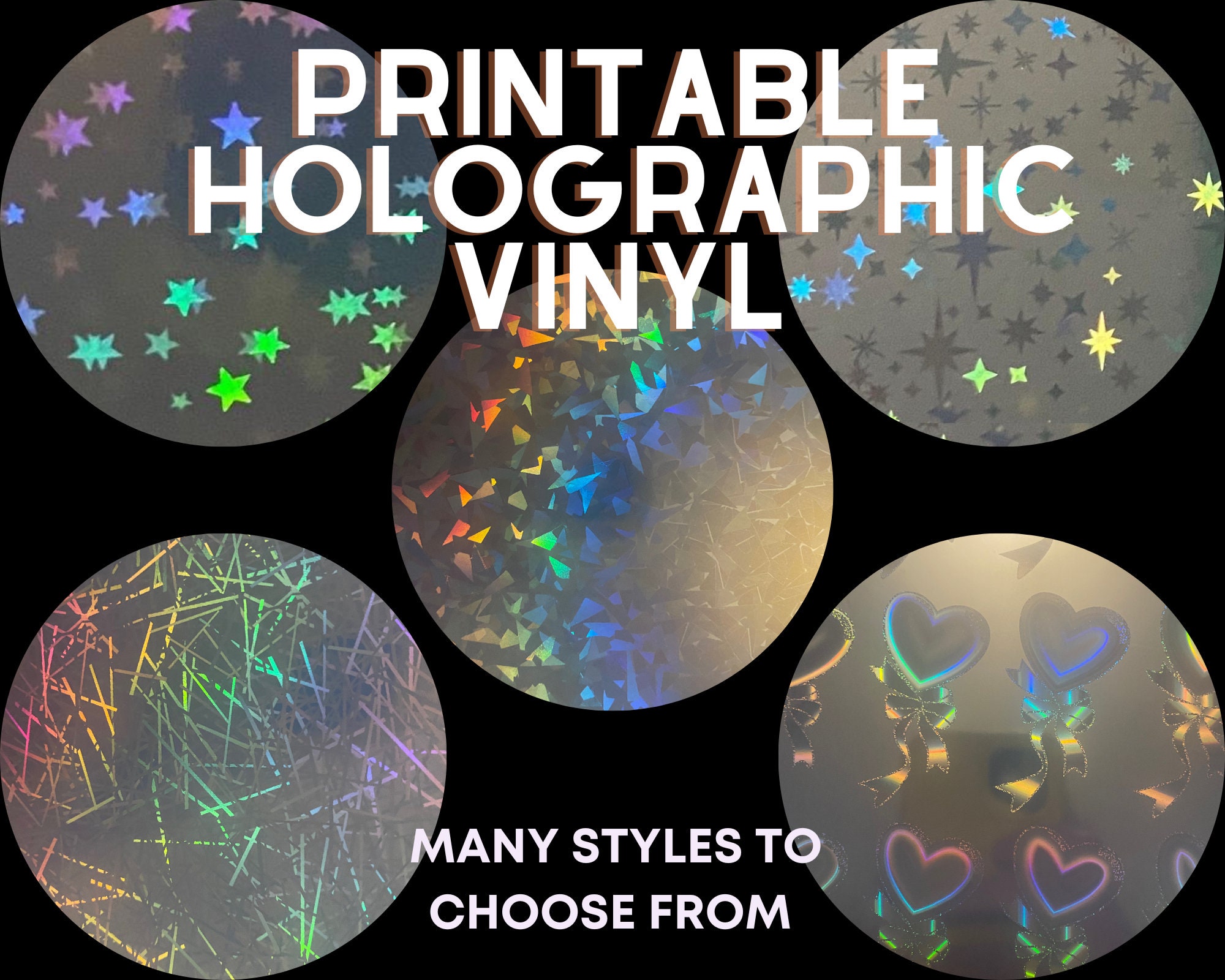Holographic Spot / Dot Cold Laminate A4 Size Sticker Sheets , Self Adhesive  Laminate, Overlay for Stickers, Holographic Lamination Film 