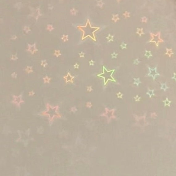 NEW Transparent Holographic Intergalactic Star Cold Laminate Sheets Self  Adhesive Overlay Glitter 5 Point Star Sticker Sheets A4 Size 