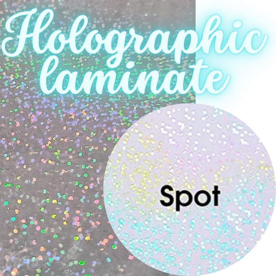 Holographic Spot / Dot Cold Laminate A4 Size Sticker Sheets , Self Adhesive  Laminate, Overlay for Stickers, Holographic Lamination Film 