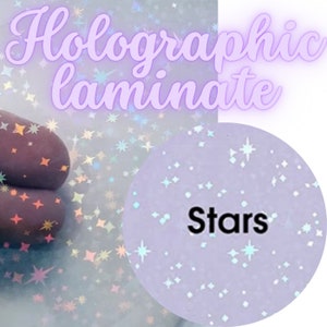 Holographic star Vinyl Overlay laminate sticker Sheets with grid on back Self Adhesive transparent Sparkle Star sticker sheets A4 size