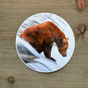STC-062 Bear &quot;903 Gully&quot; Sticker, Brooks Falls Alaska, Katmai National Park, Alaska Gift,Alaska Photography, Alaska Art, Fat Bear Week