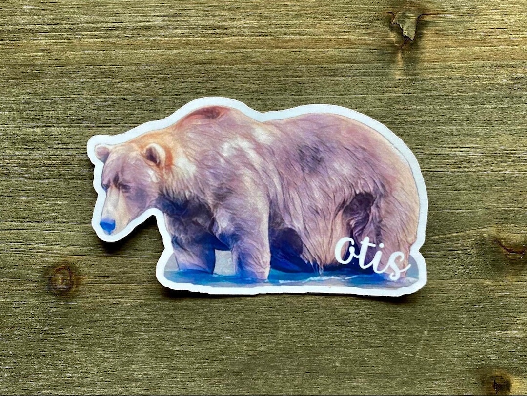 STC002 Bear 480 Otis Sticker, Katmai National Park, Brooks Falls, Alaska, Alaska Souvenir