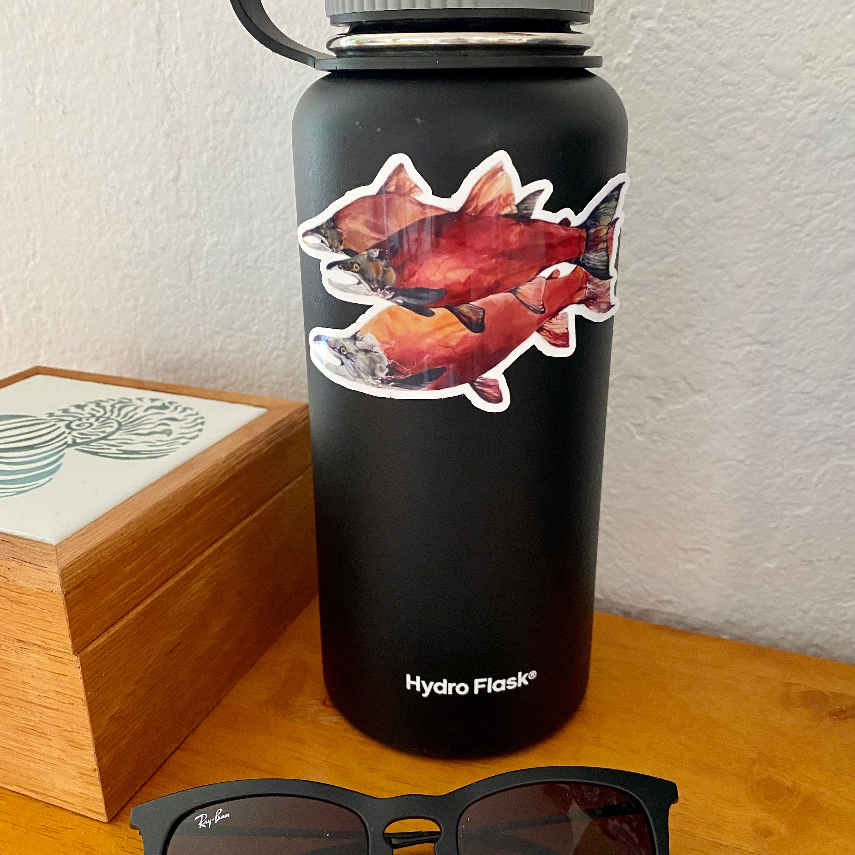 STC-099 Alaska Sockeye Salmon Sticker, Katmai National Park Sticker ...