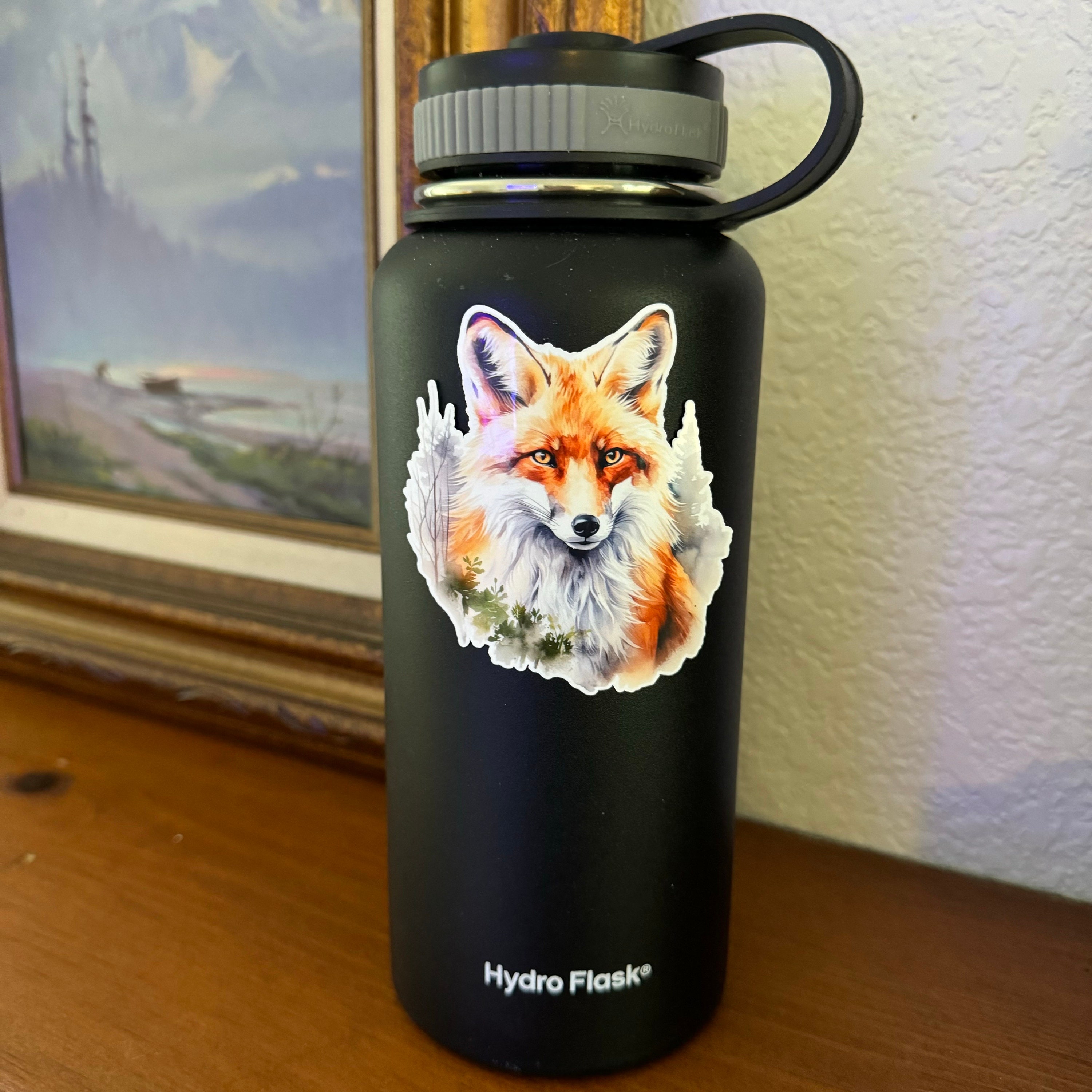 STC-134 Red Fox Portrait Sticker, Arctic Fox Sticker, Red Fox Art ...
