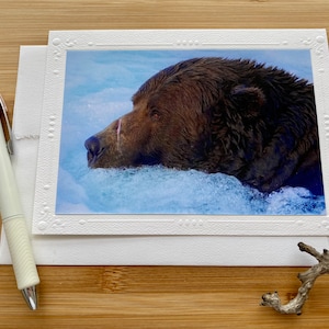 Katmai Bear &quot;32 Chunk” Note Card, Katmai National Park Alaska, Alaska Wildlife Photography, Alaska Greeting Card, Alaska Art
