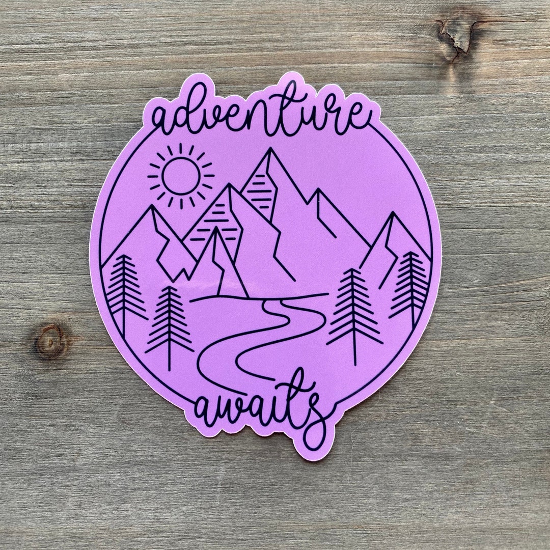 STC072 Adventure Awaits Sticker, National Park Adventure Sticker