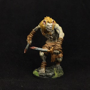 Gnoll, Frostgrave Miniature, Dungeons and Dragons Miniature, Wizkids Gnoll, Painted Miniature, DND, Role Playing Miniature