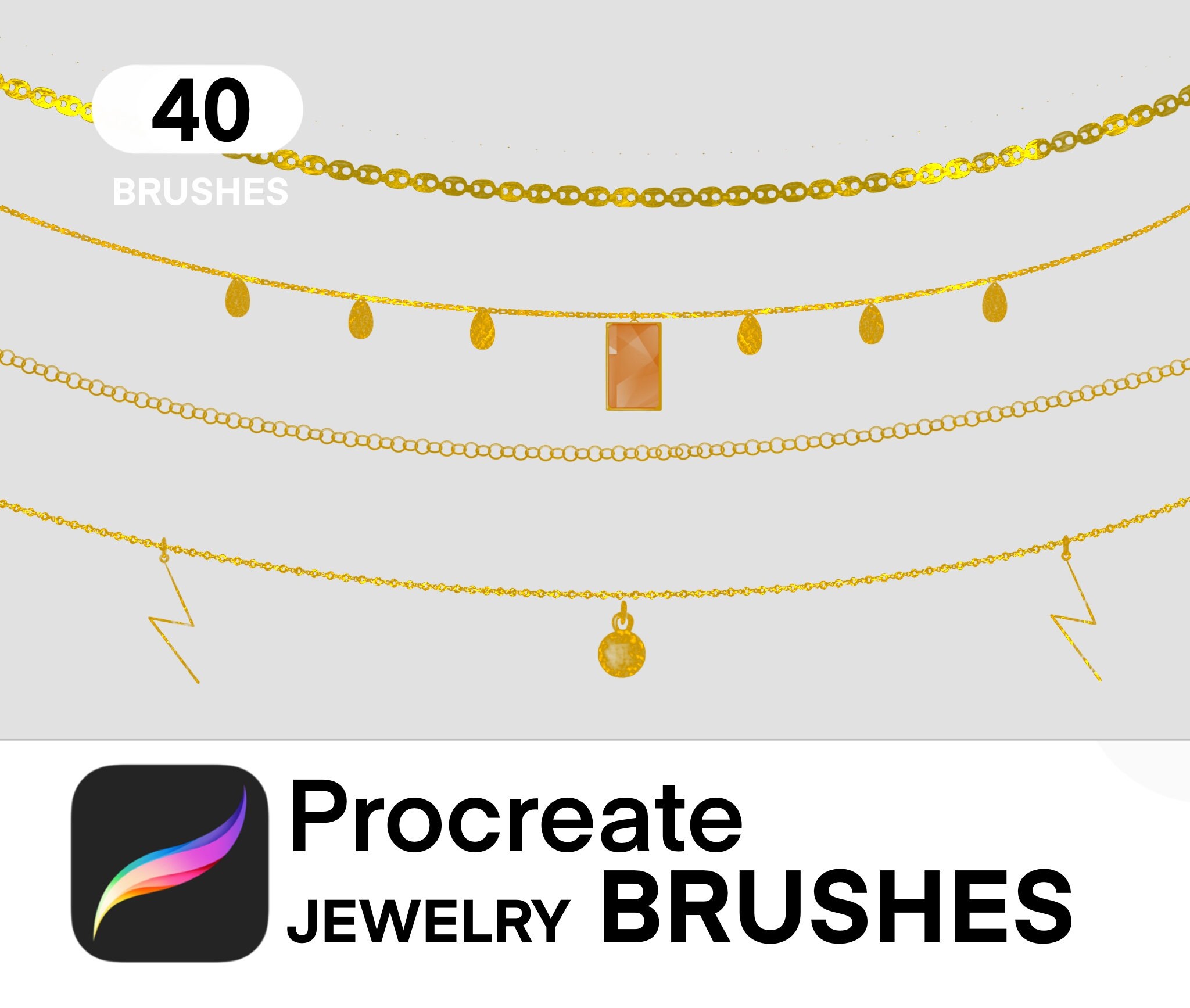 Chain Brushes Procreate Chains Jewelry Procreate Jewelry Etsy