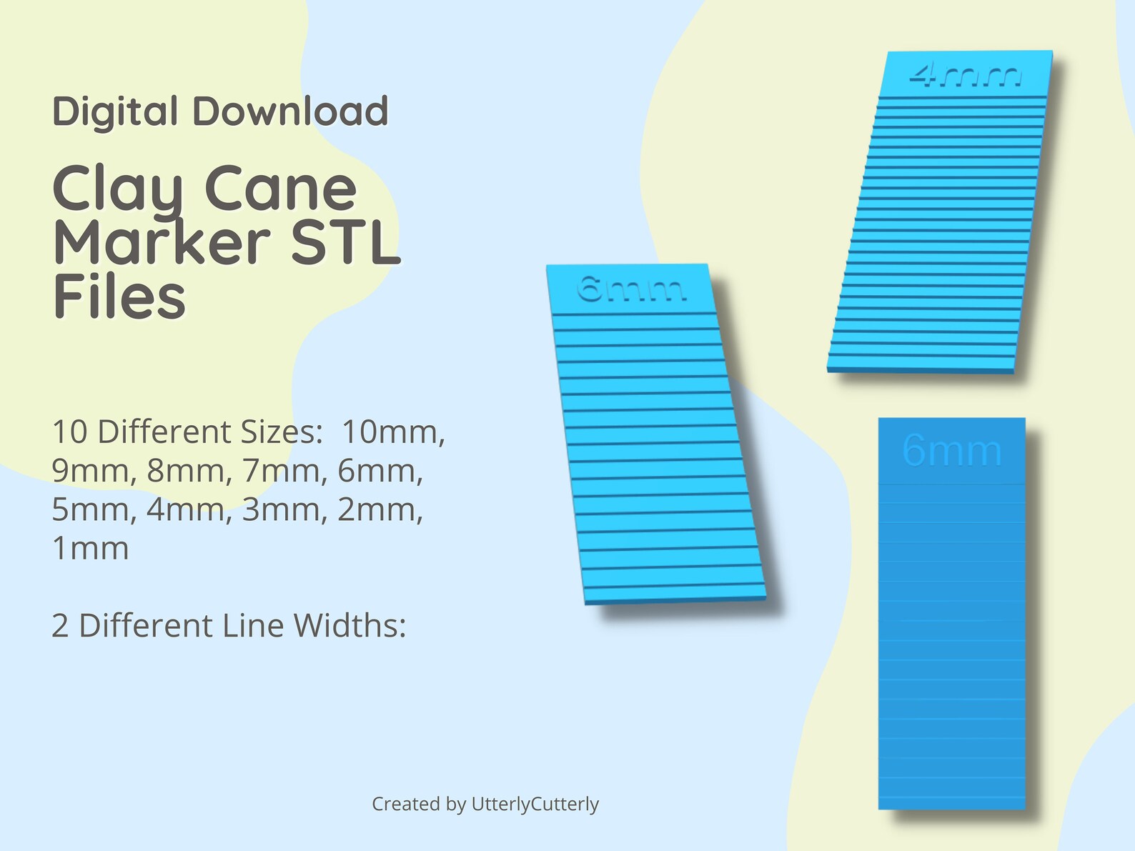 Clay Cane Marker Guides STL Digital File Download 10 Etsy