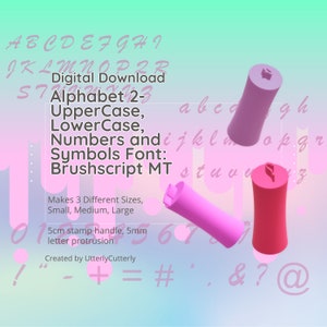 Font 2 Stamp Stl Files - Descarga de archivos digitales STL- Alfabeto de 3 tamaños