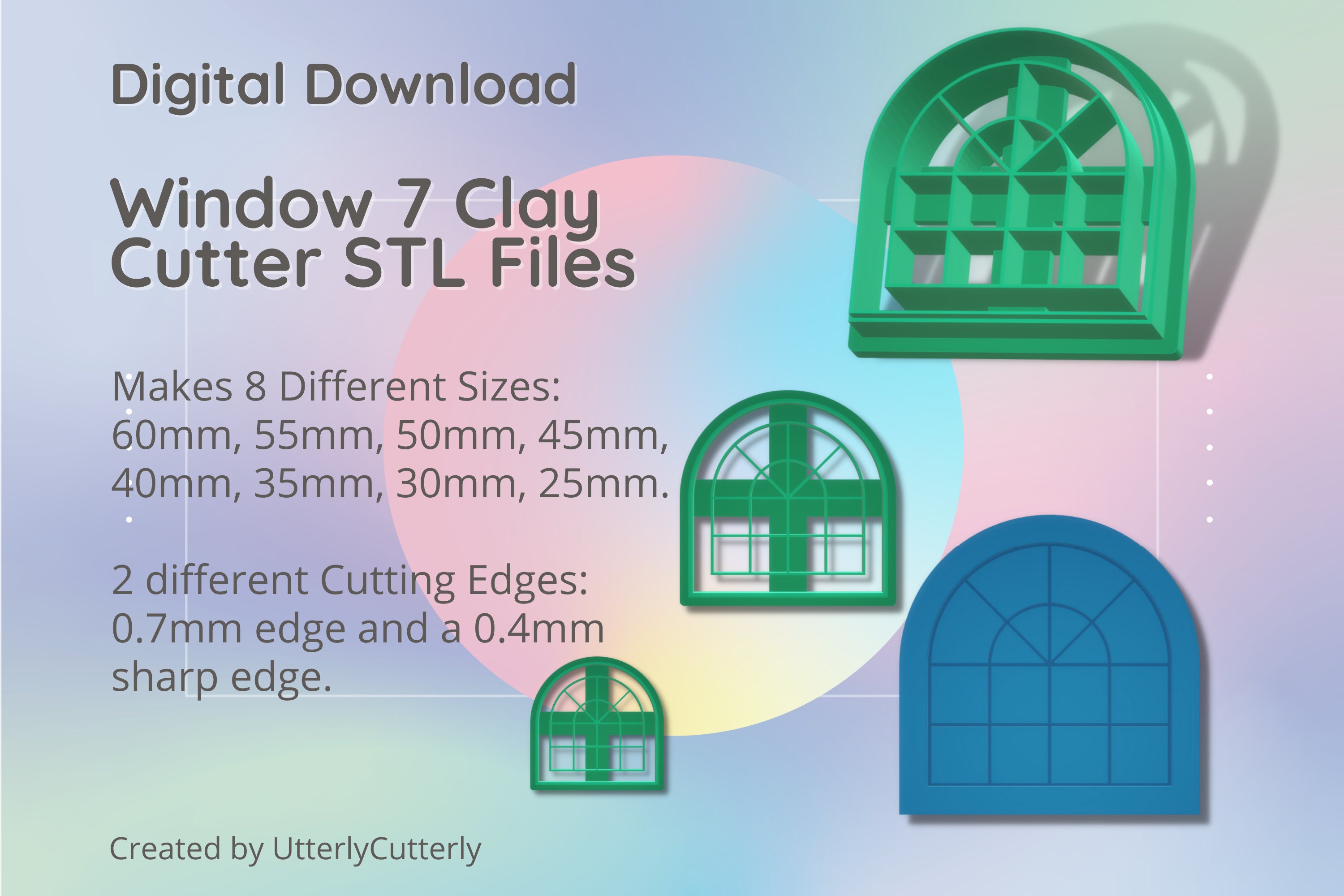 Stud Micro Heart Clay Cutter - STL Digital File Download- 12 sizes and