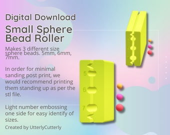 Small Sphere Circle Polymer Clay Bead Roller STL - 3 Different Sizes- STL Digital File Download- Print Yourself Digital File