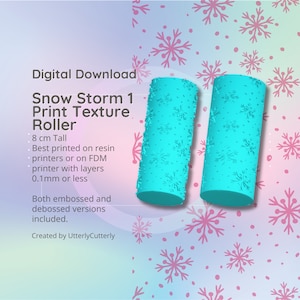 Snow Storm 1 Scales Texture Roller, Digital File- STL - Embossed and Debossed included