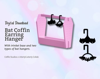 Wardrobe Bat Coffin Coat Hanger Earring Stand Stl Files - STL Digital File Download- Print Yourself Digital File
