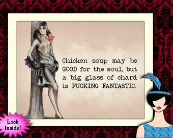 good for the soul // funny quote greeting card, funny retro card, snarky humor, sarcastic quotes about life, funny thinking of you card