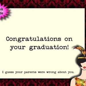 congrats on your graduation // funny graduation card, graduation gift for high school or college, snarky humor, sarcastic card for student