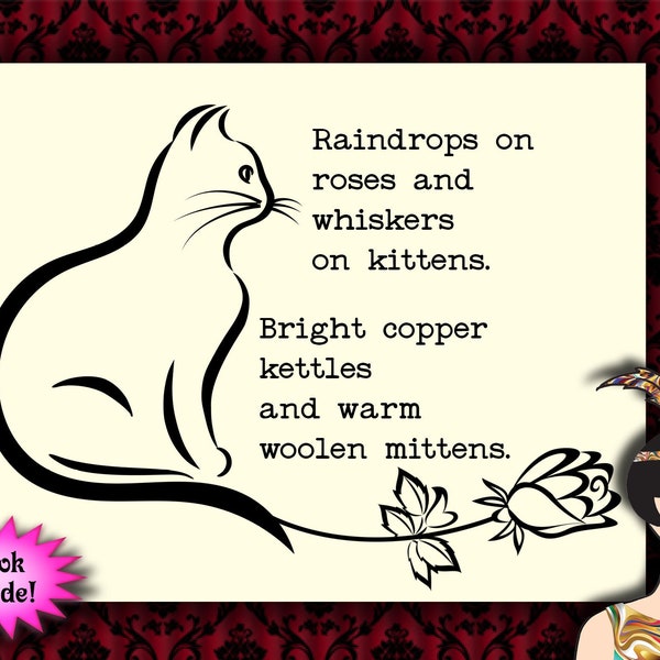 raindrops on roses and whiskers on kittens // dark humor, snarky humor, thinking of you card, life sucks, support card, sympathy card
