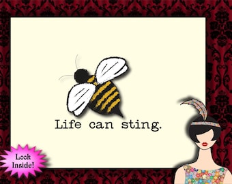 life can sting // sympathy greeting card, condolence card, pet sympathy card, (dog sympathy, cat sympathy ), sorry for your loss