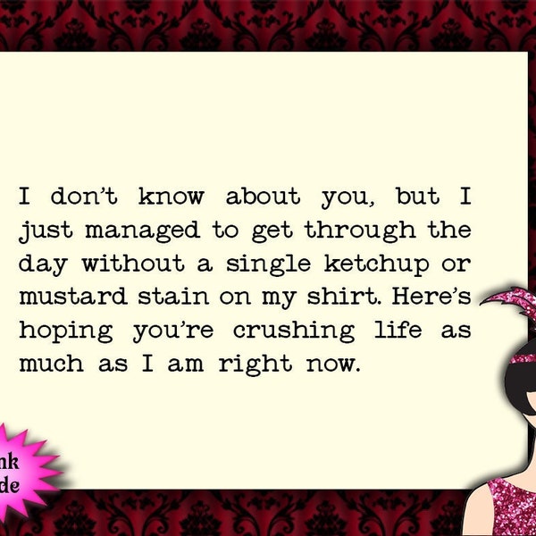 crushing life // unique birthday card, snarky humor, sarcastic cards, funny card for sister or friend