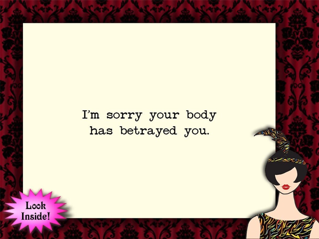 Your Body Has Betrayed You // Funny Get Well Card // Encouragement ...