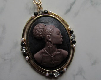 African Cameo Necklace