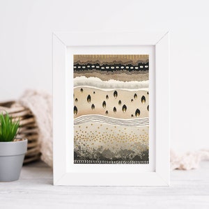 Original Abstract Watercolor with Metallic Gold Accents