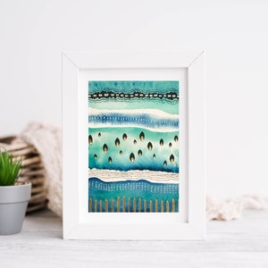 Original Abstract Watercolor with Metallic Gold Accents