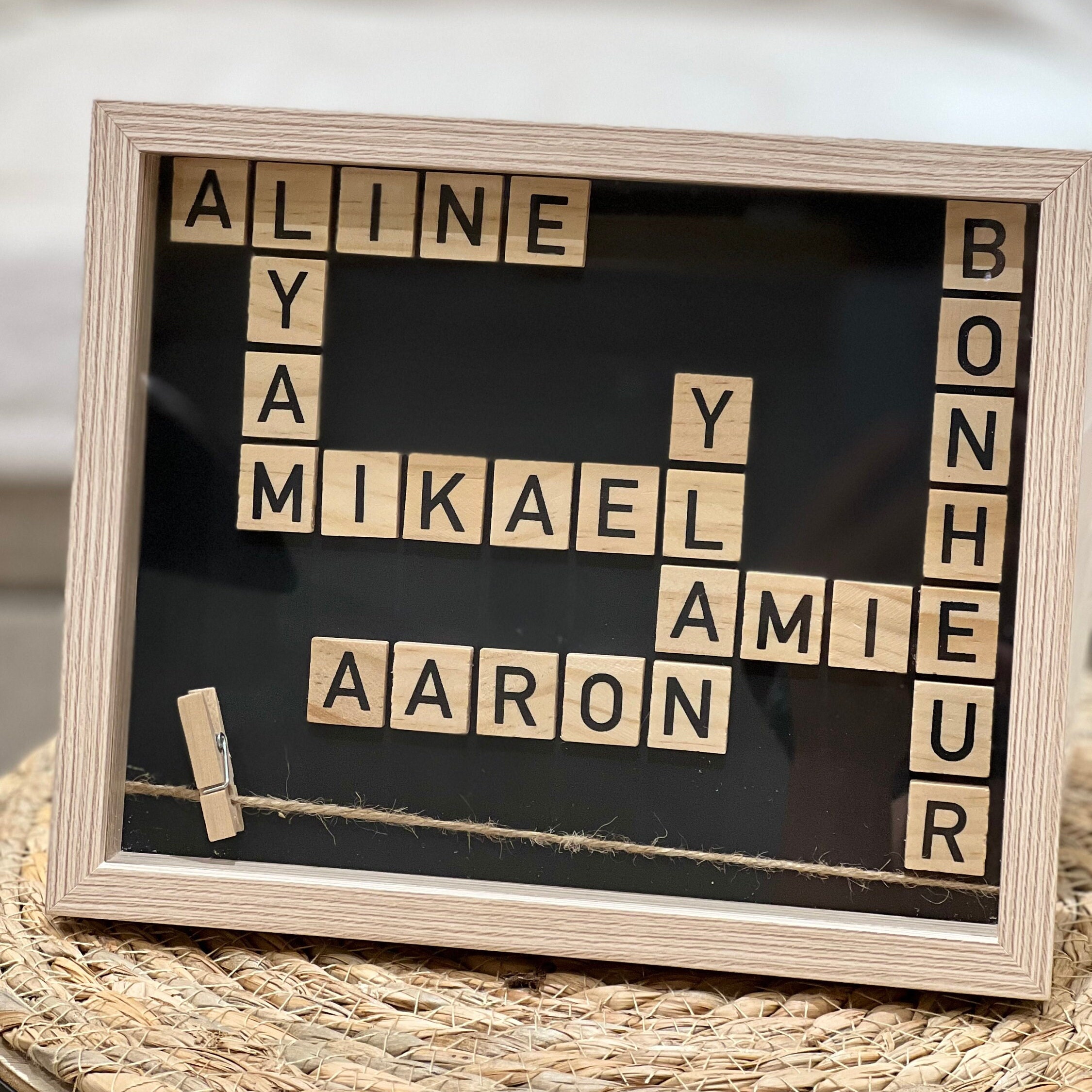 Scrabble Famille Relief Dans Cadre Personnalisé