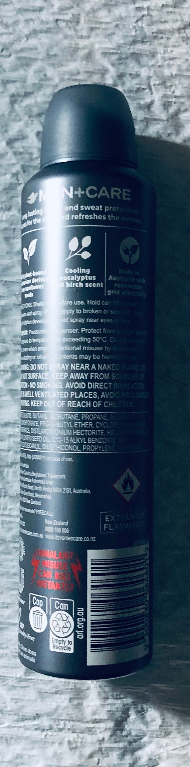 Dove Men Care Deodorant Spray Deodorant Eucalyptus and Birch Naturally